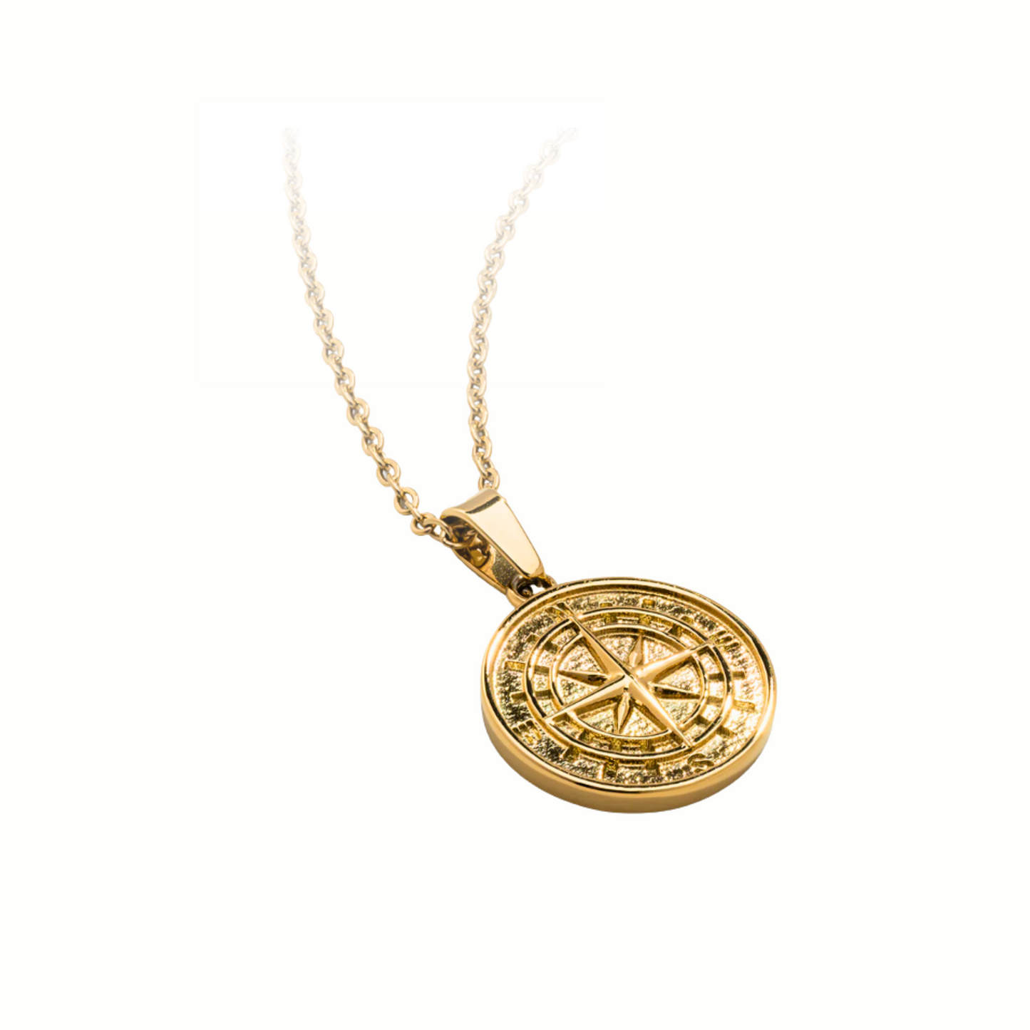 Kompasshalsband för Män i Guld (Rostfritt Stål) Diamanta Compass™