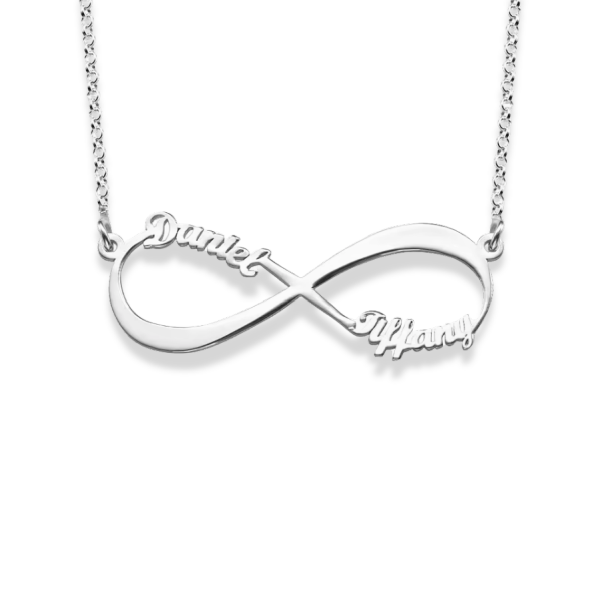 Evig kärlek i personlig design – Namnhalsband i evighetssymbol | Diamanta Eternal Bond™