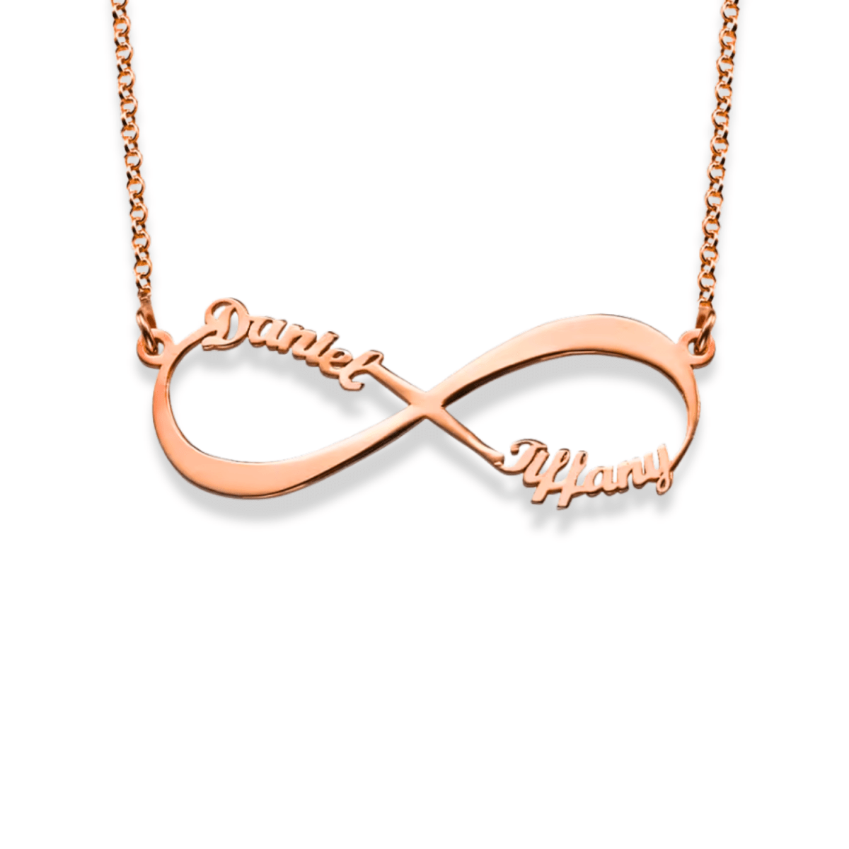 Evig kärlek i personlig design – Namnhalsband i evighetssymbol | Diamanta Eternal Bond™