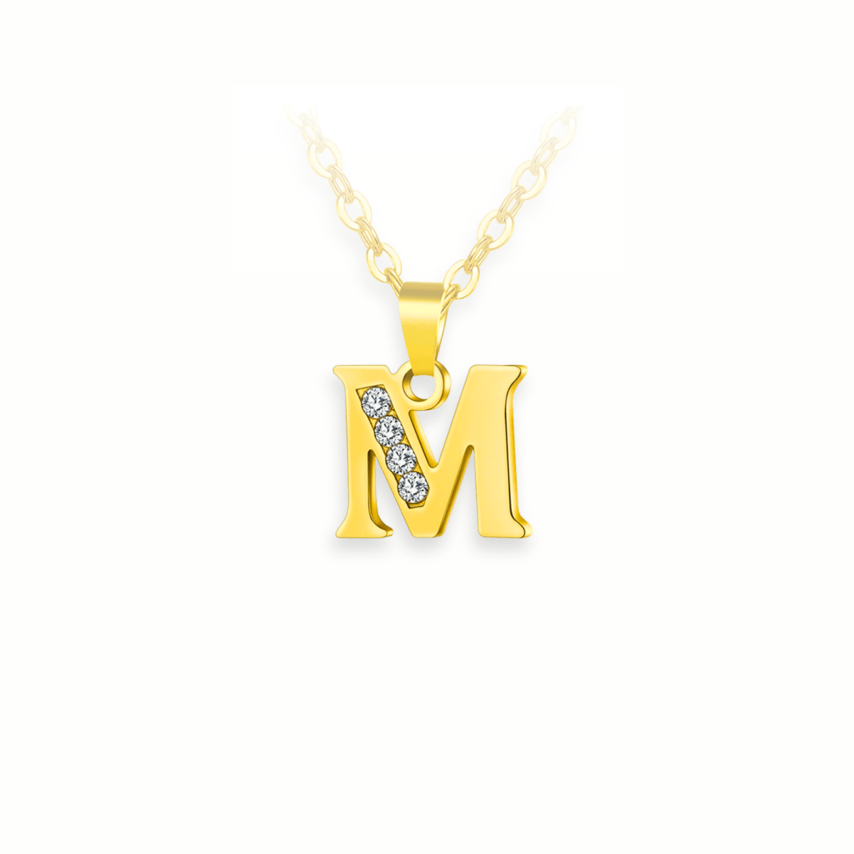 Bokstavshalsband Guld med Kristaller A–Z  Diamanta Initial Shine™