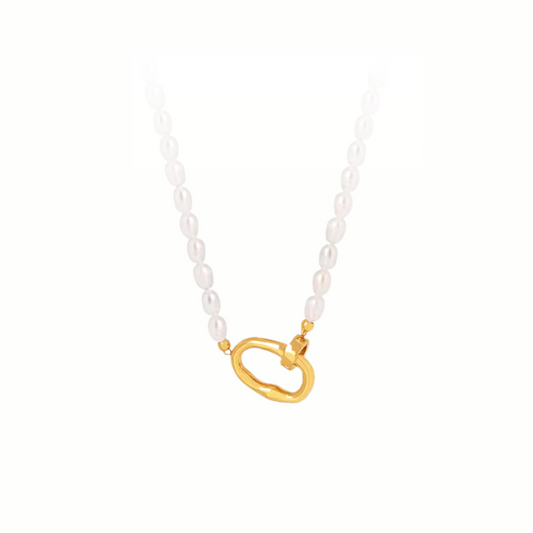 Pärlhalsband med O-formad Låsdetalj Diamanta Pearl Balance™ Halsband