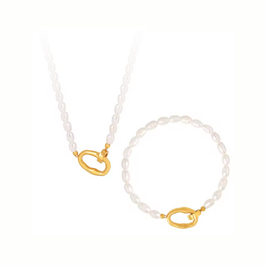 Pärlset Halsband & Armband – Diamanta Pearl Balance™ Set
