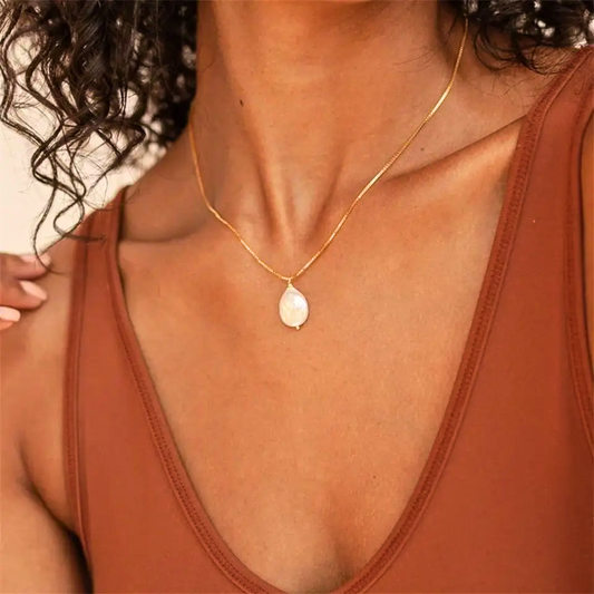 Halsband med Äkta Sötvattenspärla Rostfritt Stål Diamanta Pure Pearl™