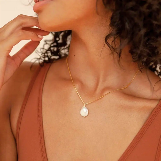 Halsband med Äkta Sötvattenspärla Rostfritt Stål Diamanta Pure Pearl™