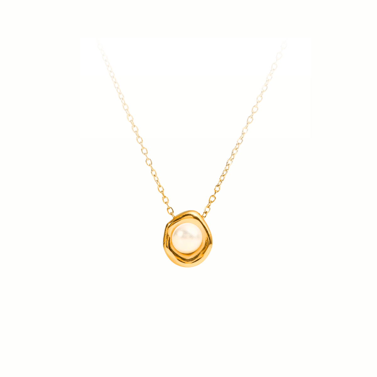 Halsband med Pärlhänge i Guldton Diamanta Soft Glow™